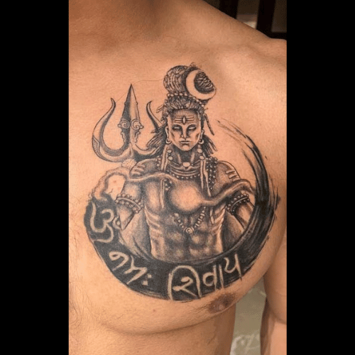 Mahadev tattoo with OM Namah Shivay