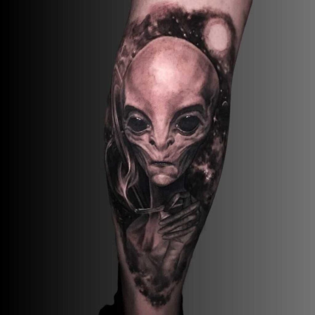 Classic Roswell Grey Tattoo